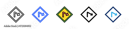 Sharp Curve Icon Collection With Multiple Styles