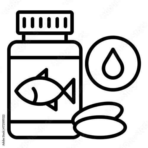 Fish Oil  Icon Set Multiple Style Collection