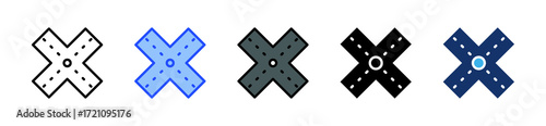 Intersection Icon Collection With Multiple Styles
