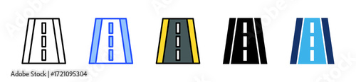 Highway Road Icon Collection With Multiple Styles