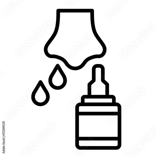 Nasal Spray  Icon Set Multiple Style Collection