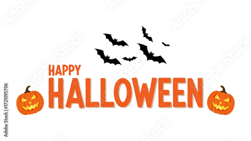 Halloween Celebration: Spooky pumpkins and bats dance across a joyful message, bringing the thrill of Halloween. This image encapsulates the season of delight and dread.