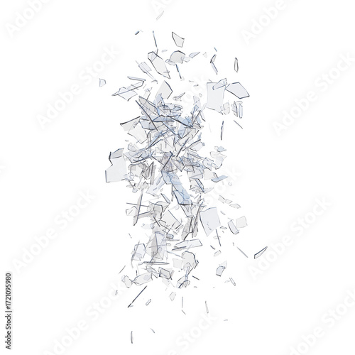Glass debris isolated transparent background 3d rendering
