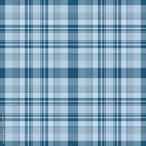 List plaid pattern check, flooring vector texture seamless. Scrap textile tartan fabric background in cyan and light colors.