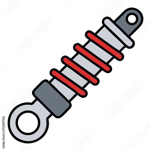 Shock Absorber Illustration Automotive Suspension Part Icon Vector Design