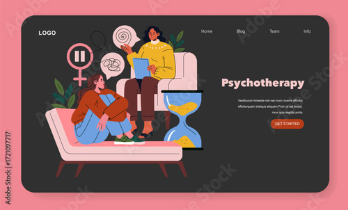 Psychotherapy Session Vector Illustration