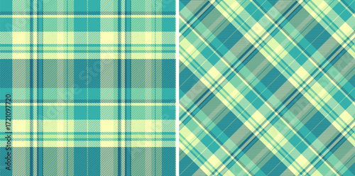 Seamless texture textile of pattern fabric plaid with a background vector check tartan. Set in light colors for creative packaging design.