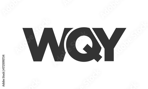 WQY logo design template with strong and modern bold text. Initial based vector logotype featuring simple and minimal typography. Trendy company identity.