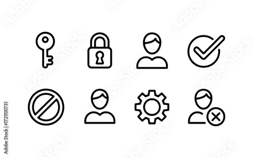 Collection of Essential User Interface Icons for Web and Mobile Applications Security and Accessibility Focus