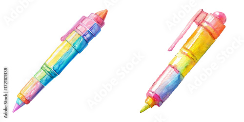 highlighter watercolor vector illustration
