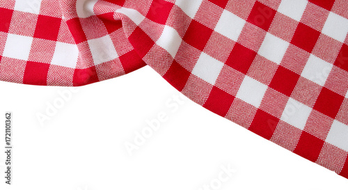 red and white tablecloth