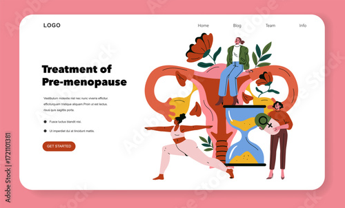 Vector Illustration of Pre-Menopause Treatment Concept