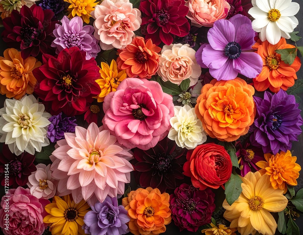 custom made wallpaper toronto digitalColorful floral arrangement (1)