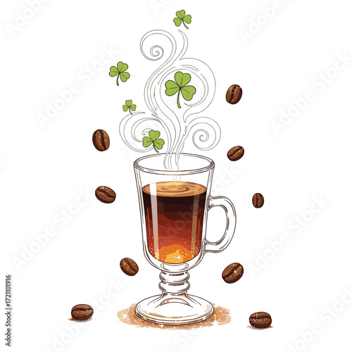 Fantasy Irish Coffee with Magical Steam