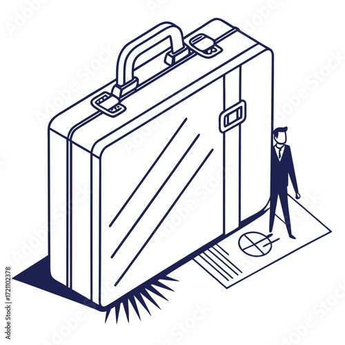 Green 3d icon of a black plastic suitcase for storing an electric power source