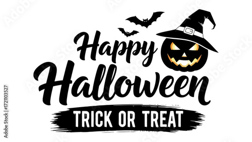Spooky Season Greeting Card: A festive Halloween greeting card, featuring a grinning jack-o'-lantern with a witch's hat, set against an eerie backdrop.