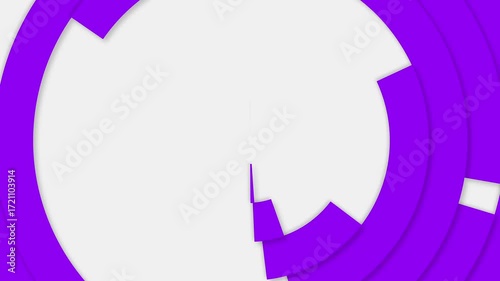 Dynamic purple shapes circling on a white background creating an abstract design.