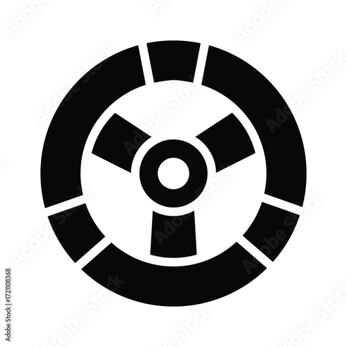 Line style steering wheel icon for mechanic and vehicle design.