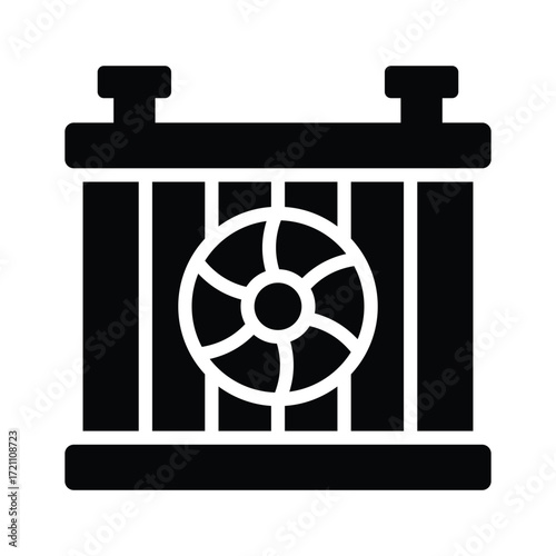 An amazing icon of a car radiator cooling system in modern style