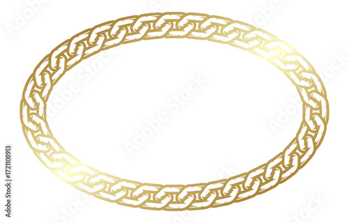 Golden Chain Oval Frame with Sparkle.