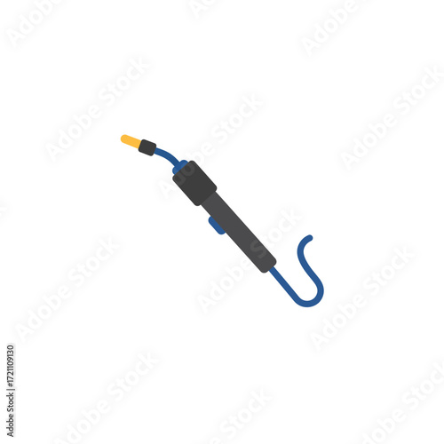 Professional Welding Torch and Essential Industrial Equipment for Metal Fabrication and Repair Work Isolated on White Background