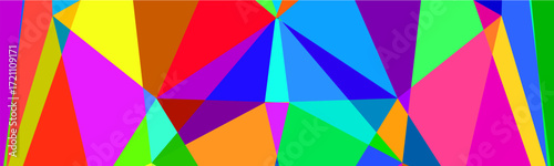 Abstract geometric art with colorful triangular and quadrilateral shapes.

