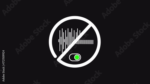 Noise Cancellation On Toggle — Seamless Loop, Alpha Channel — For Podcast & Call App UI