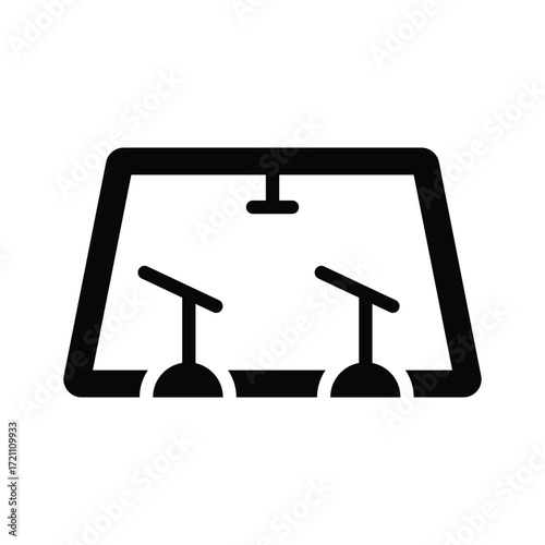 Car windshield icon for automotive repair and maintenance