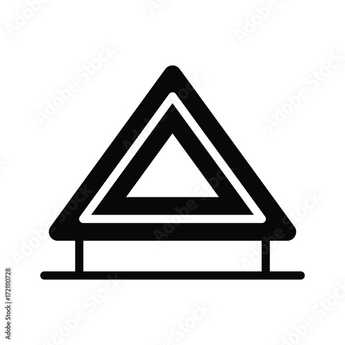 Emergency roadside triangle symbol for auto breakdown and mechanic service.