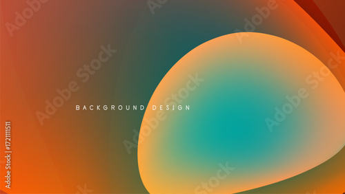 Abstract gradients blend, creating fluid shapes. Orange, teal hues dominate dark background. Minimalist design evokes modern aesthetic.