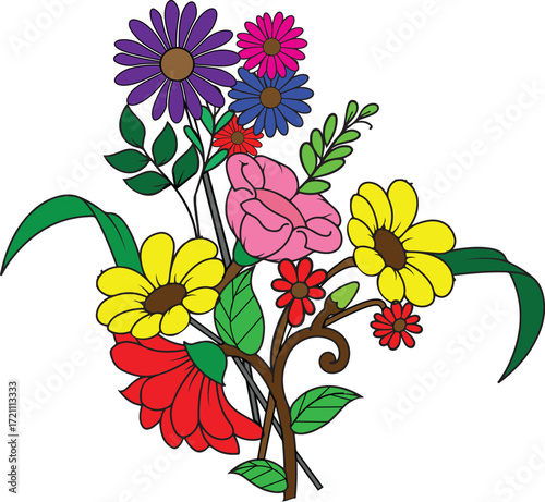 coloring pages, color page, flower, vector, floral, nature, leaf, plant, illustration, spring, art, design, drawing, flowers, decoration, summer, blossom, pattern, bouquet, garden, beauty, branch, pet