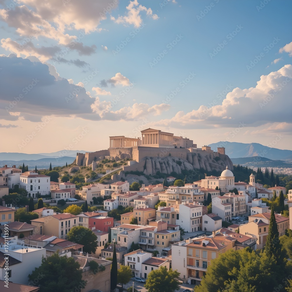 Fototapeta premium beautiful european city, travel to europe, World-class city, city of romance,, AI Generative
