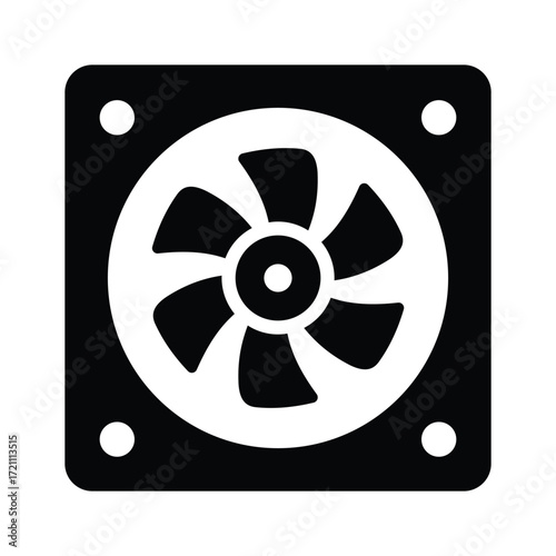 Automotive cooling fan line icon for garage, mechanic, and repair.