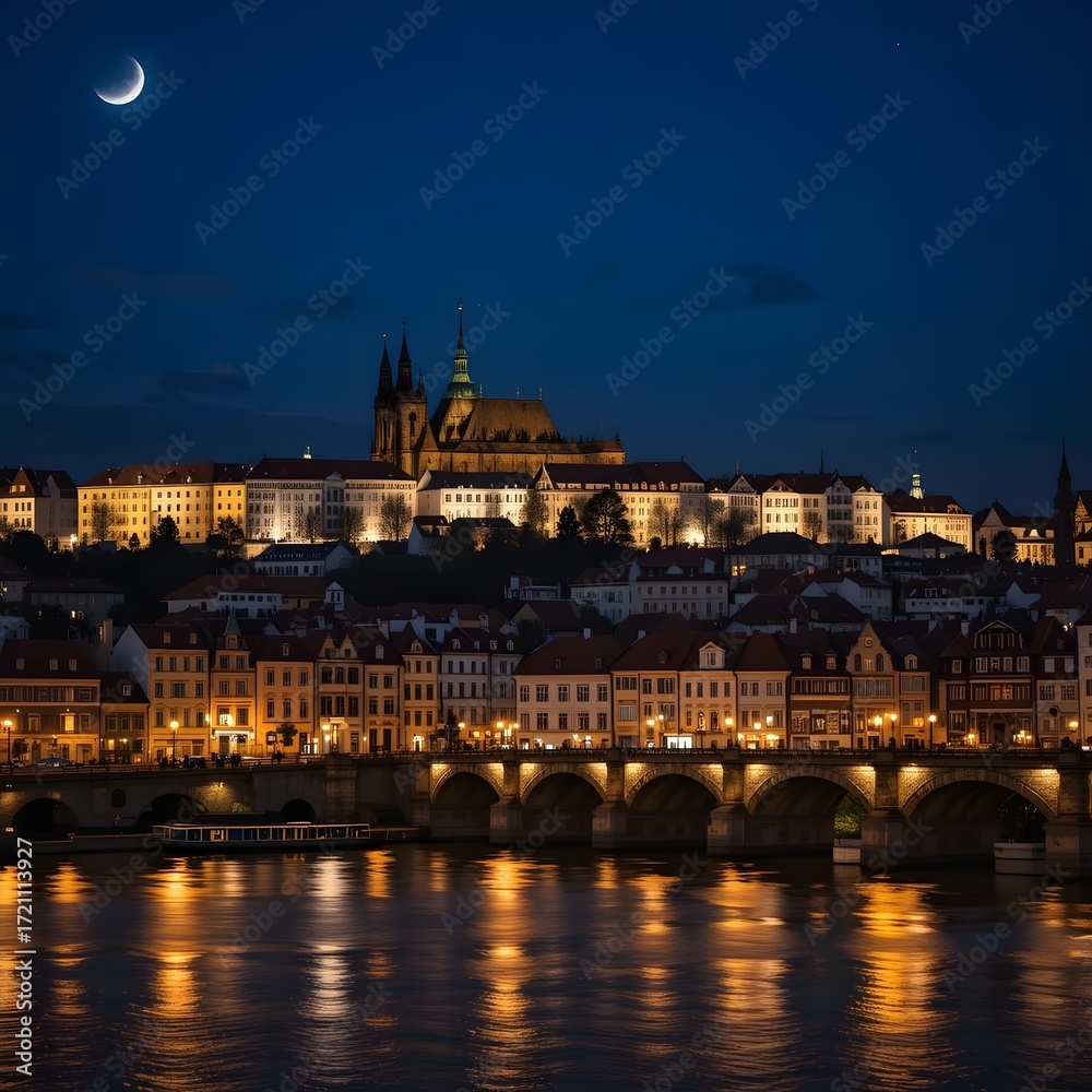 Obraz premium beautiful european city, travel to europe, World-class city, city of romance,, AI Generative