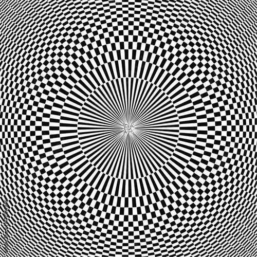 Hypnotic black and white optical illusion with mesmerizing patterns, creating a captivating and visually stunning effect, ideal for modern designs