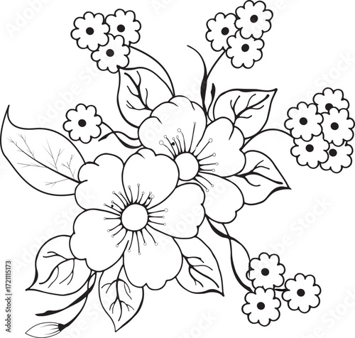 coloring pages, color page, flower, vector, floral, nature, leaf, plant, illustration, spring, art, design, drawing, flowers, decoration, summer, blossom, pattern, bouquet, garden, beauty, branch, pet