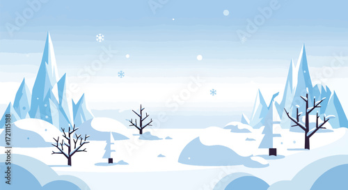winter landscape with snow