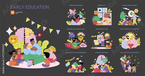 Early Education Concept with Engaged Children