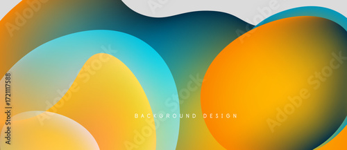 Abstract fluid shapes, vibrant colors blend smoothly. Gradient design creates dynamic visual experience. Modern aesthetic, perfect backdrop.