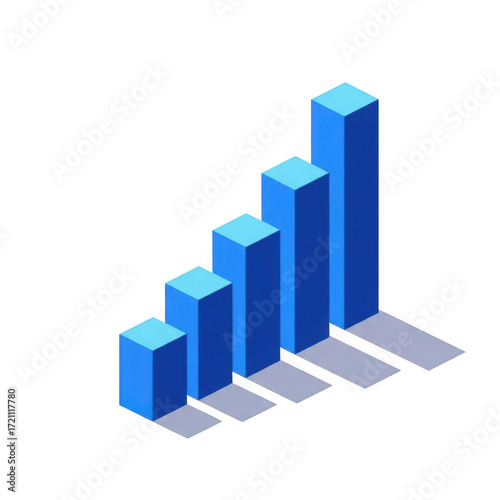 Isometric blue bar chart showing growth and increasing data trends transparent background Free Download Isometric blue bar chart showing growth and increasing data trends transparent background - GFXLoad