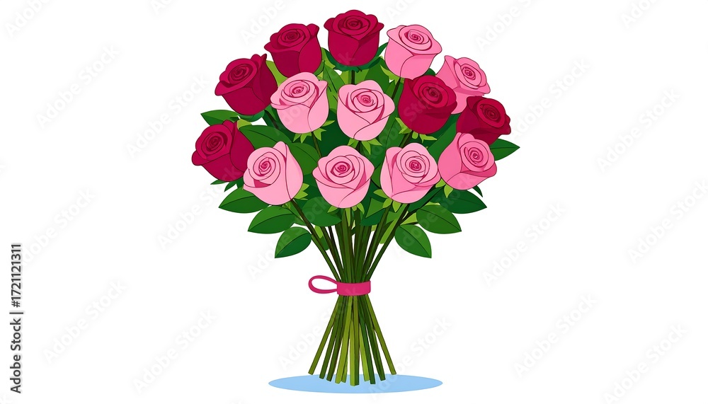 Obraz premium A bouquet of red and pink roses