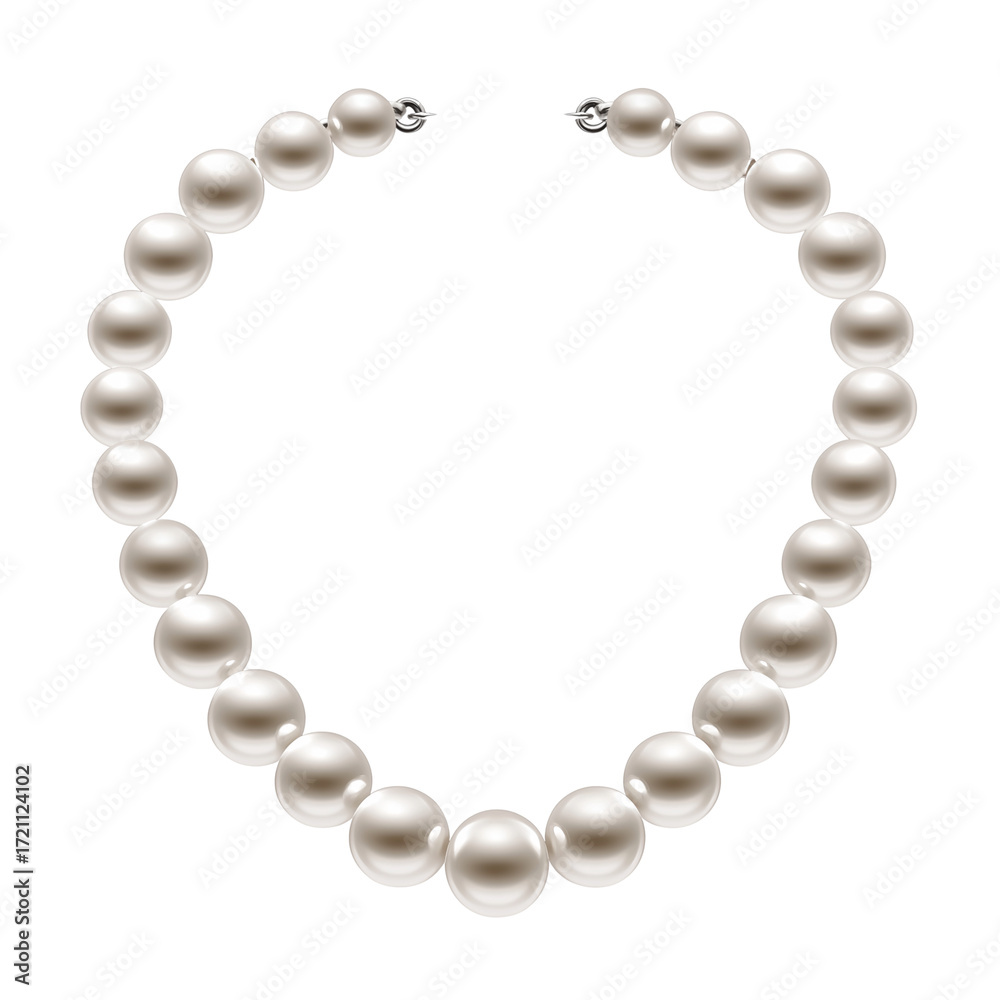 Obraz premium Beautiful pearl strand necklace isolated on clear background