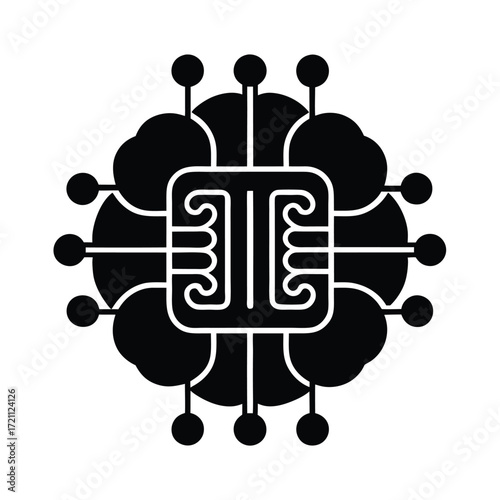 Ai Brain Chip Icon