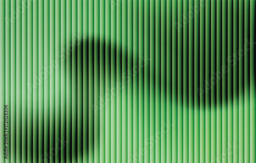 Ribbed glass abstract texture with vertical luminous green gradient on black, futuristic elegant background with bold geometric symmetry, dynamic modern digital design, creative vector illustration