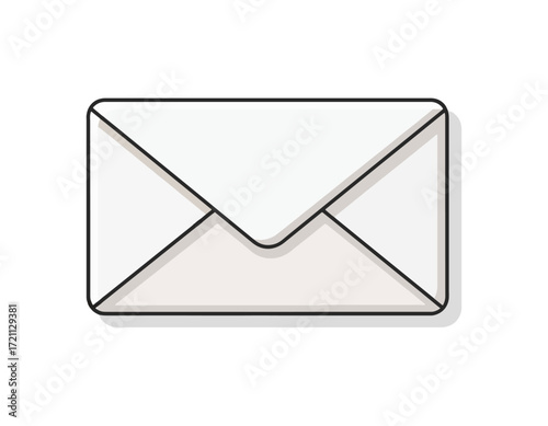Simple vector illustration of a white envelope, perfect for email, mail, and postal service projects, clean design for digital and print use