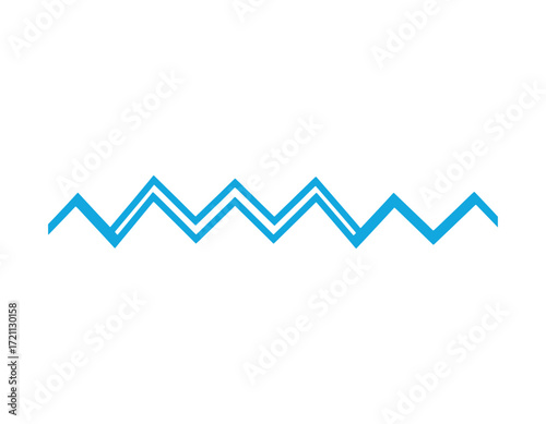 Vector graphic of a vibrant cyan zigzag line pattern, perfect for adding a dynamic and modern touch to designs