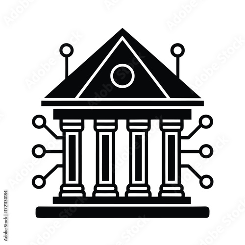 Ai Powered Bank Building Icon