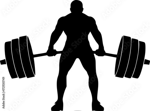 Strong man weightlifting silhouette design
