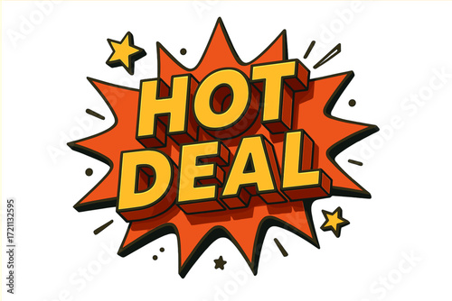 Hot deal 3d icon set. eye-catching, vibrant icons for sales and promotions.