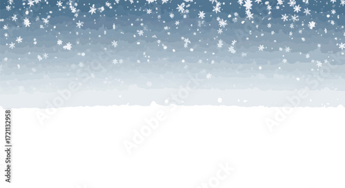 A simple winter background with a soft, falling snow effect creating a top border on a clean, light blue to white gradient backdrop.